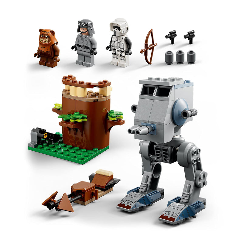 LEGO Star Wars AT-ST 75332 Building Kit; Fun Starter Set for Kids Aged 4 and Over, Featuring an Easy-to-Build Toy Vehicle and Wicket, a Scout Trooper and an AT-ST Driver Characters (87 Pieces)