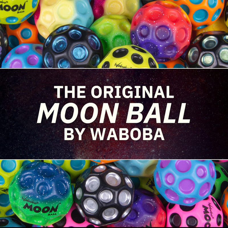 Waboba Moon Ball-Bounces Out of This World-Original Patented Design-Craters Make Pop Sounds When It Hits The Ground-Easy to Grip, Colour-Yellow, 70 x 67 x 70 mm