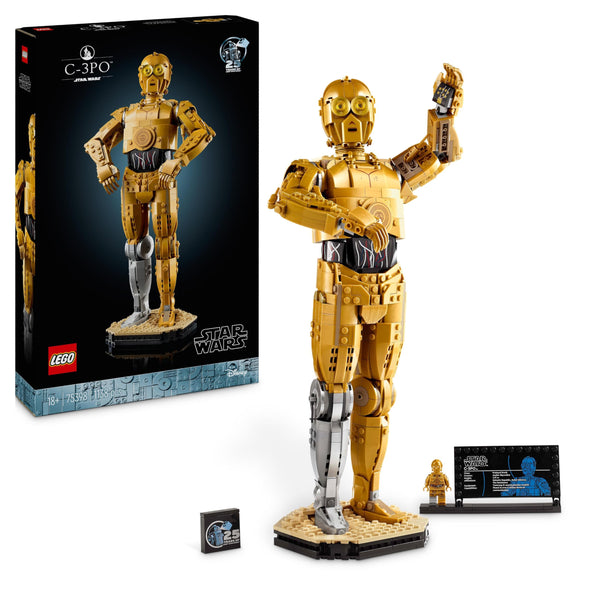 LEGO Star Wars C-3PO Droid Figure Building Set, Collectible Model Kit for Adults to Build with Character Minifigure and Display Stand, Nostalgic Gift Idea for Men, Women, Him, Her & Fans 75398