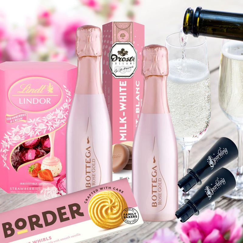 Birthday Gifts for Her, Bottega Rose Gold Sparkling Wine Gift Set, Best Friend Hamper - UK Delivery