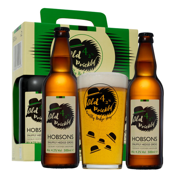 Hobsons Old Prickly Pale Ale Beer Gift Set - 2 x 500ml bottles + Pint Glass - Ideal Father's Day or Birthday Craft Beer Gift