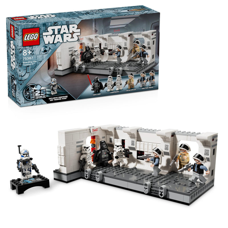 LEGO Star Wars Boarding the Tantive IV Set, A New Hope Buildable Toy for 8 Plus Year Old Boys, Girls & Kids, with 7 Minifigures Incl. Darth Vader & 25th Anniversary ARC Trooper Fives, Gift Idea 75387