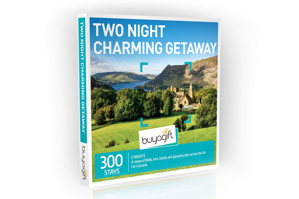 Buyagift Two Night Charming Getaway Gift Experience Box - 300 Two Night Stays at a Range of UK Hotels, guesthouses, Glamping Sites and B&Bs - Gift Guide