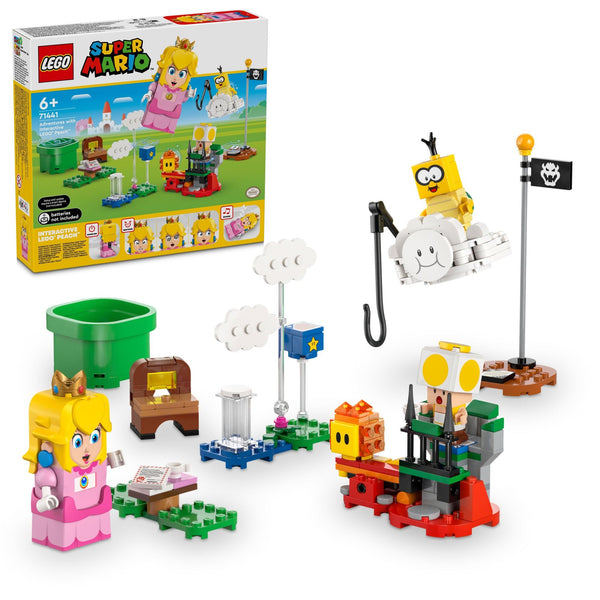 LEGO Super Mario Adventures with Interactive Peach Princess Toy, Super Mario Playset for Kids, Yellow Toad Figure, Nintendo Toy Gift for Girls, Boys and Any Gamers Ages 6 and Up, 71441