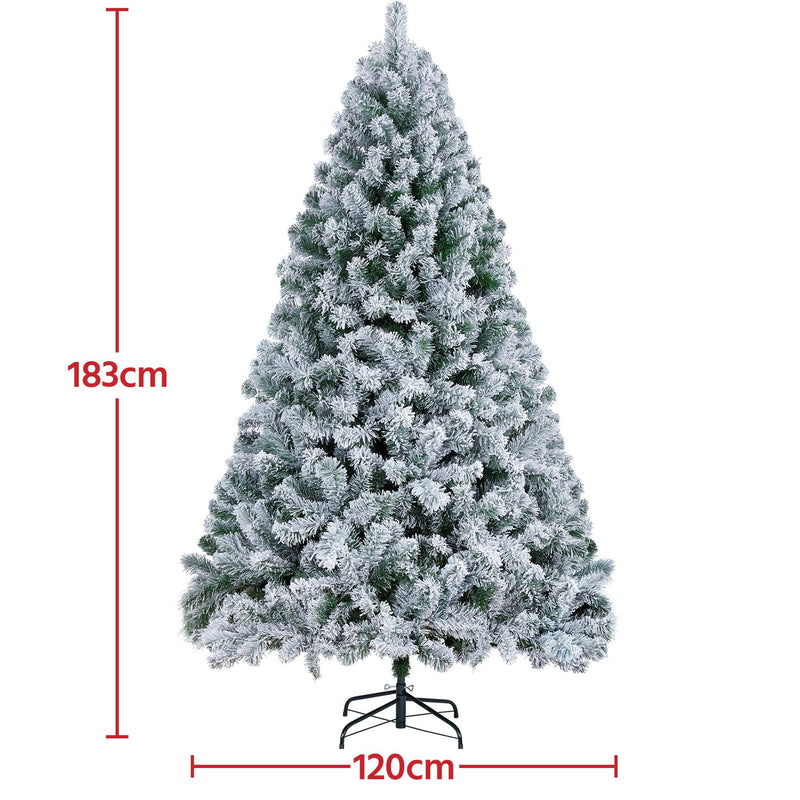Yaheetech 6ft Christmas Tree Snow Flocked Artificial Tree Holiday Decorative Tree with Foldable Stand 820 Tips - Gift Guide