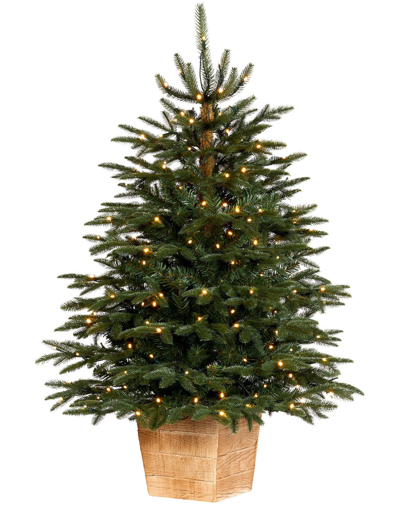 WeRChristmas Pre-Lit Potted Alaskan Fir Christmas Tree, 150 Warm White LED Lights, Green, 4 ft / 120 cm - Gift Guide