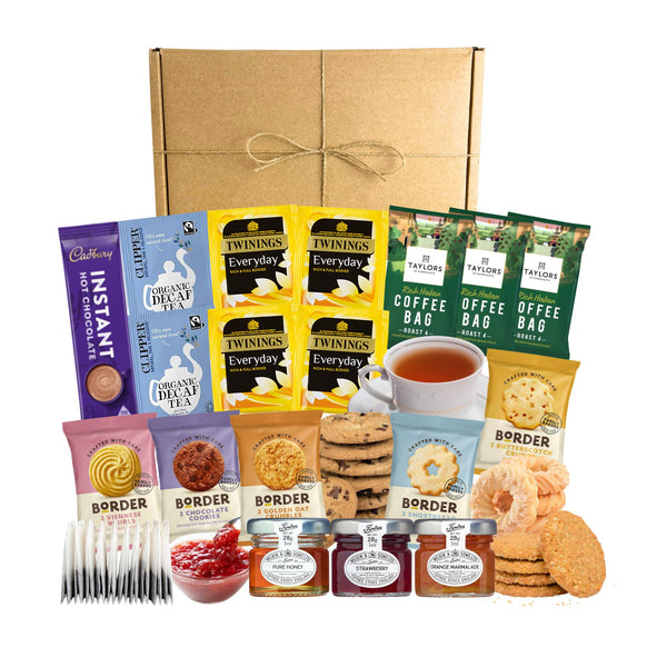 Luxury Afternoon Tea and Biscuits Hamper | Featuring Borders Biscuits,Teabags, Jams and Marmalade, Hot Chocolate, and Coffee Bags | Perfect for Women and Men! - Gift Guide