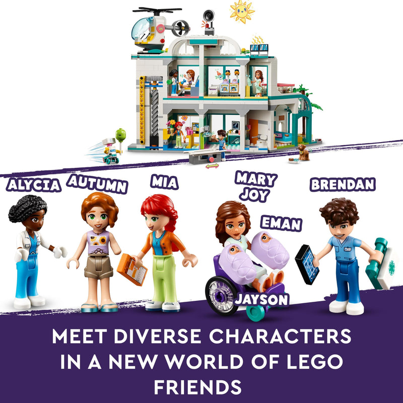LEGO Friends Heartlake City Hospital Set with Helicopter Toy for 7 Plus Year Old Girls, Boys & Kids, Mini-Doll Characters Including Autumn, Doctor Role-Play Building Toys, Gift Idea 42621