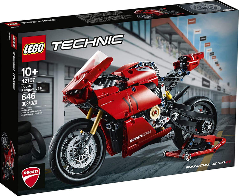 LEGO Technic Ducati Panigale V4 R 42107 Motorcycle Toy Building Kit, Build A Model Motorcycle, Featuring Gearbox and Suspension, New 2020 (646 Pieces),