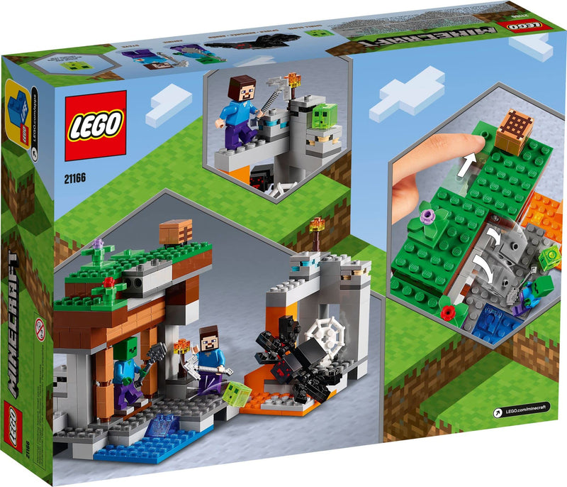 LEGO Minecraft The Abandoned Mine Building Toy, Zombie Cave with Slime, Steve & Spider Figures, Gift idea for Kids, Boys and Girls Age 7 plus 21166