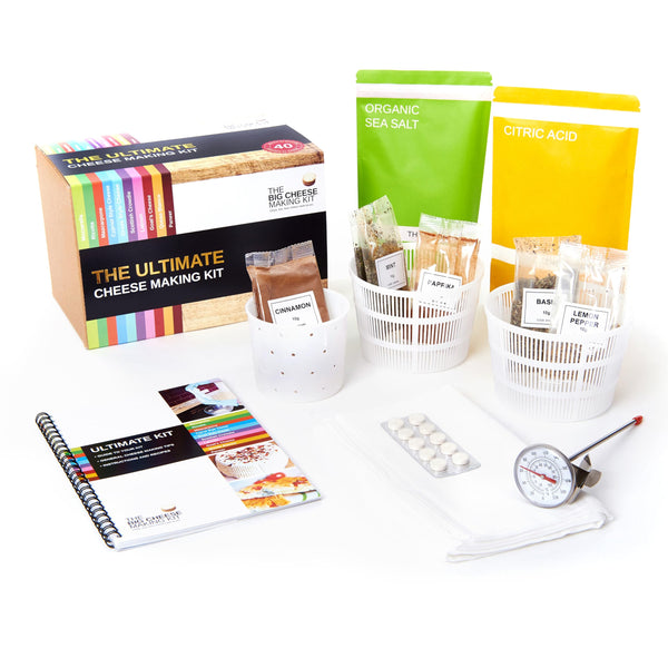 The Ultimate Cheese Making Kit - Makes 40 Batches of 10 Different Cheeses, Including Mascarpone Cheese | Perfect Cheese Gift Set (with Recipe Book and Ingredients) - Gift Guide