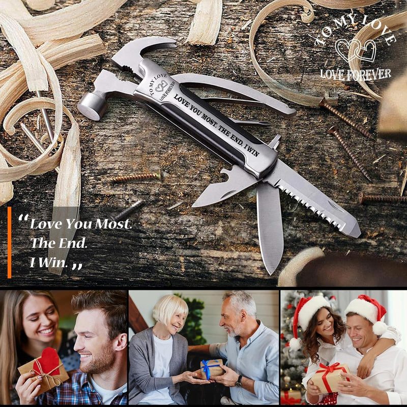 Gifts for Him, Gifts for Men Anniversary, Funny Christmas Presents for Boyfriend Husband, Multi Tool 14 in 1 Hammer for Men Who Have Everything, Cool Stocking Fillers Gadgets, Camping Accessories - Gift Guide