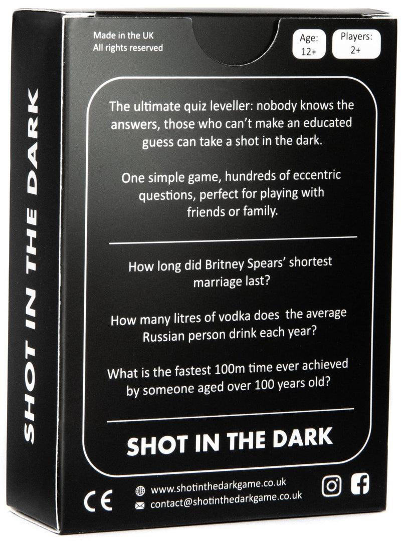 Shot in the Dark: The Ultimate Unorthodox Quiz Game | 2+ players | Adults & Kids