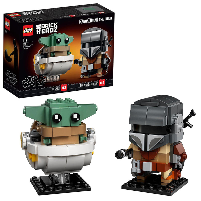 LEGO BrickHeadz Star Wars The Mandalorian & The Child 75317 Building Kit, Fun Building Toy for Kids and Any Star Wars Fan Featuring Buildable The Mandalorian and The Child Figures (295 Pieces)