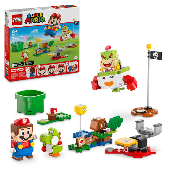 LEGO Super Mario Adventures with Interactive Mario, Bowser Jr.’s Clown Car Vehicle Set, with Yoshi Toy, Nintendo Gift for 6 Plus Year Old Boys, Girls and Gamers 71439