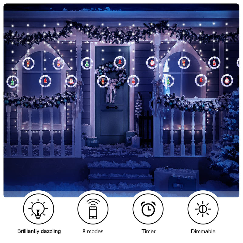 BLOOMWIN Christmas Window Lights 3m x 0.65m LED String Light Curtain Fairy Light with 8 Modes Xmas Decoration for Indoor Party Wedding Bedroom(Cool White) - Gift Guide