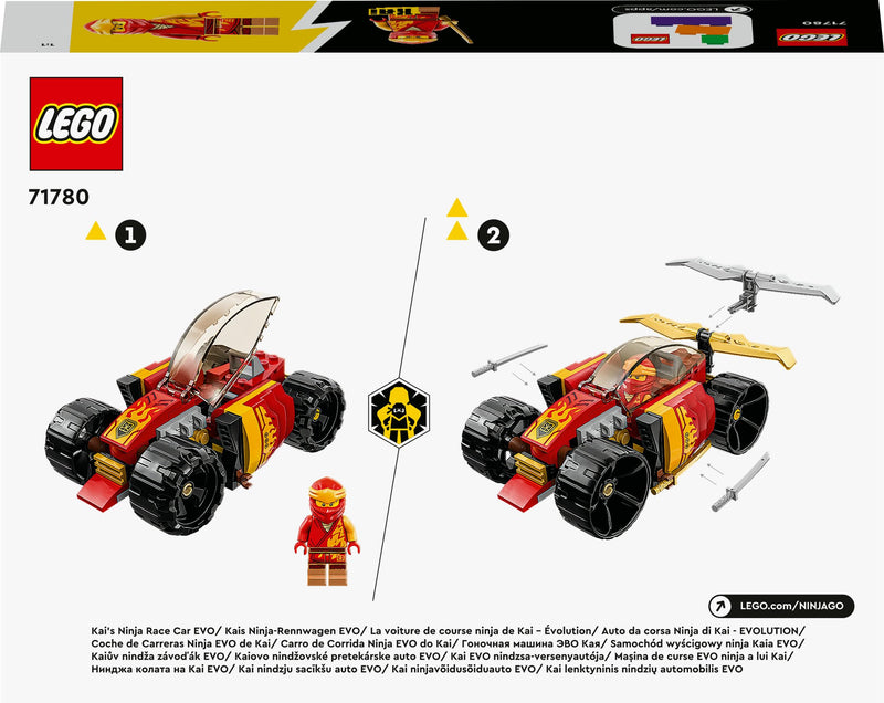 LEGO 71780 NINJAGO Kai’s Ninja Race Car EVO 2in1 Racing Car Toy to Off-Road Vehicle, Model Building Set for Kids, Boys and Girls Aged 6 Plus, Birthday Gift Idea