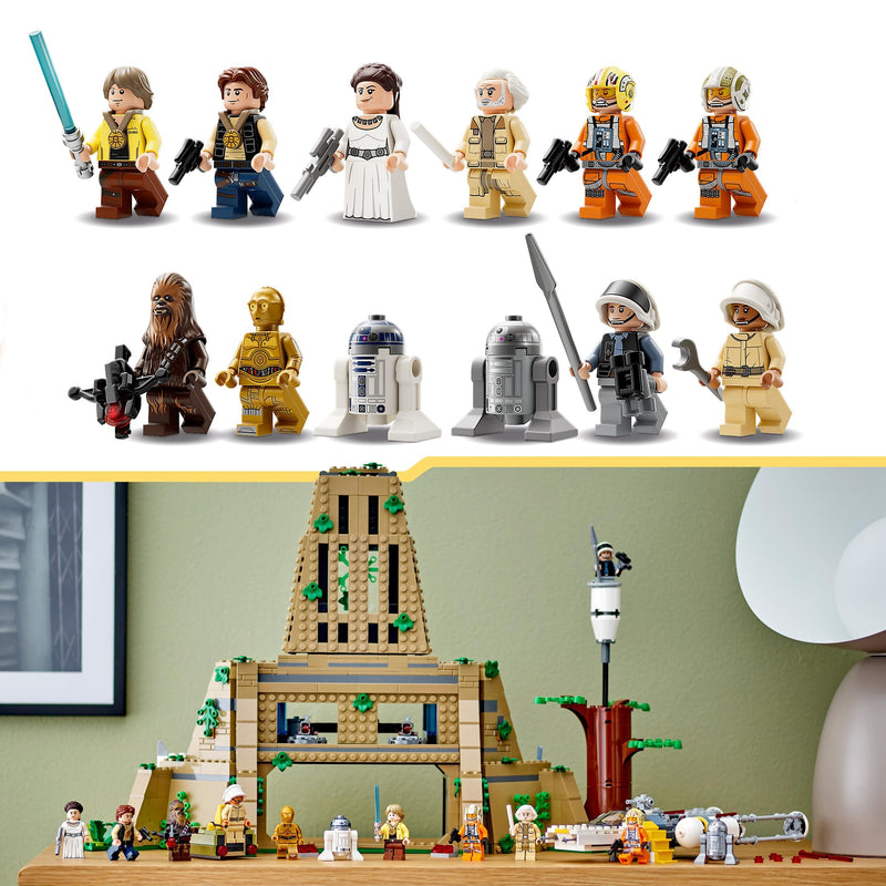 LEGO Star Wars: A New Hope Yavin 4 Rebel Base Set with 10 Minifigures including Luke Skywalker, Princess Leia, Chewbacca, plus 2 Droid Figures, Y-Wing Starfighter and Command Room 75365