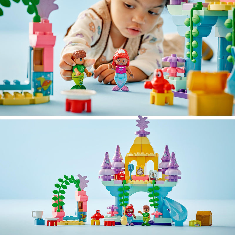 LEGO DUPLO | Disney Ariel’s Magical Underwater Palace, The Little Mermaid Building Toy for 2 Plus Year Old Toddlers, Girls & Boys, Castle Set with Figures, Educational Learning Toys, Gift Idea 10435