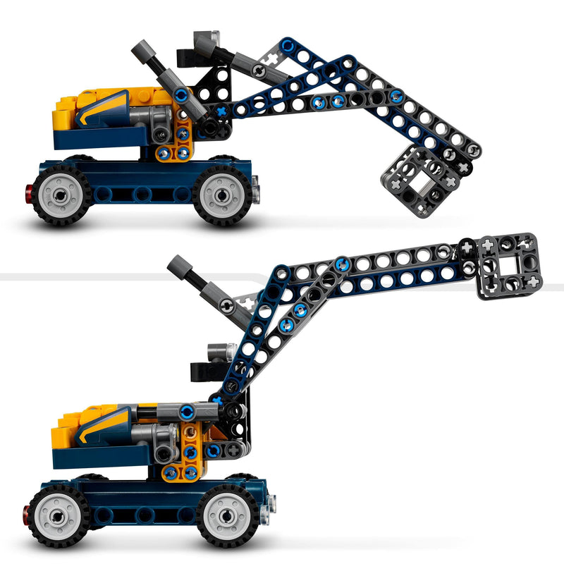 LEGO Technic Dump Truck Toy 2in1 Set, Construction Vehicle Model to Excavator Digger, Engineering Toys, Gift for Boys and Girls Aged 7 Plus 42147