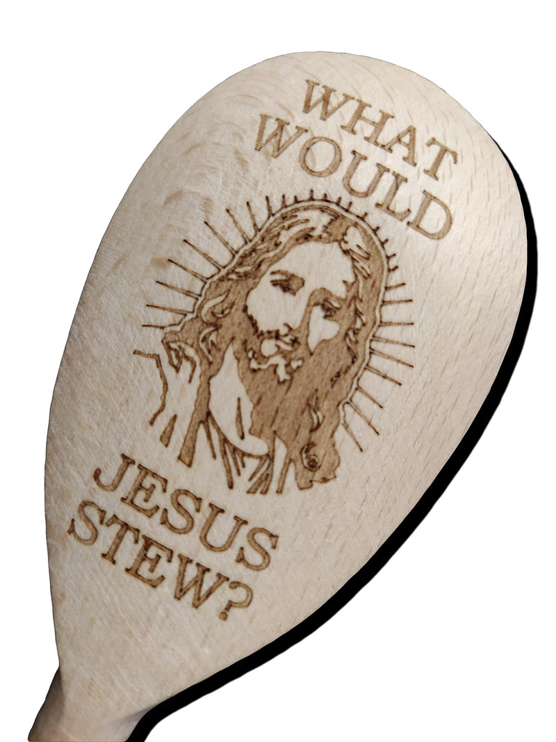 What Would Jesus Do Stew Wooden Baking Spoon Novelty Cooking Gift Christian God Religous Present