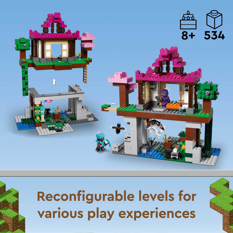 LEGO Minecraft The Training Grounds 21183 Building Kit; Minecraft House Dojo and Cave Toy with Iconic Characters – a Ninja, Rogue, Skeleton and a Bat; Great Gift for Kids Aged 8+ (537 Pieces)