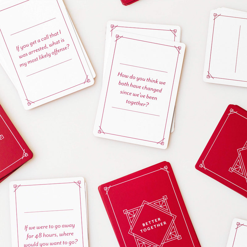 Better Together Couple Games Questions Card for Date Night - Honest Deep Relationship Conversation Cards for Couples Game - Adults were Real Life in Love Edition Activities Tonight - 100 Card Deck