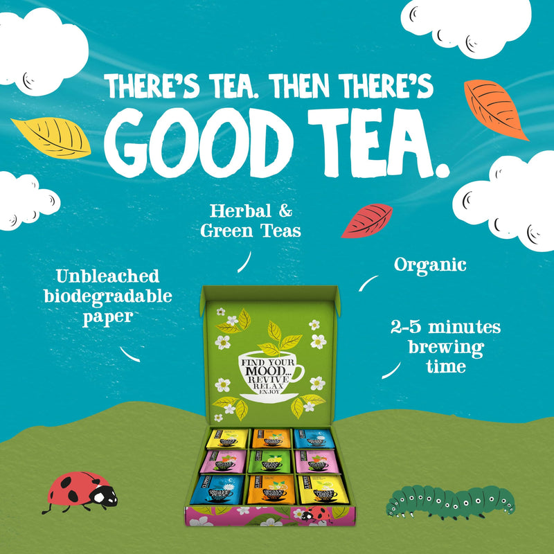 Clipper Tea Organic Herbal & Green Tea Selection Gift Box|Organic, Eco Friendly & Fair Trade| Assorted Individually Wrapped Tea Bags |1 Sampler box with 45 Unbleached Tea Bags - Gift Guide