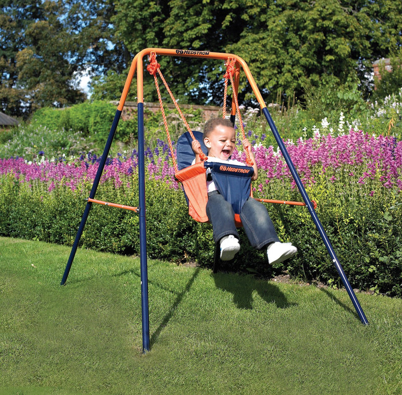 Hedstrom Folding Baby Swing Set - Baby Swing Outdoor Play Equipment for Children - Adjustable Kids Swing Seat Playground Equipment - Toddler Garden Toys - Baby Swing Chair with High Back, 6-36M