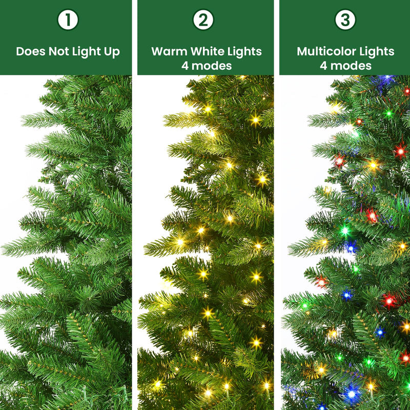 SHareconn 6FT Pre-Lit Artificial Christmas Tree with 330 Warm White & Multicolor LED Lights, 8 Light Modes, Xmas Tree with 1018 PE & PVC Branch Tips, Metal Stand, Easy Assembly and Foldable - Gift Guide