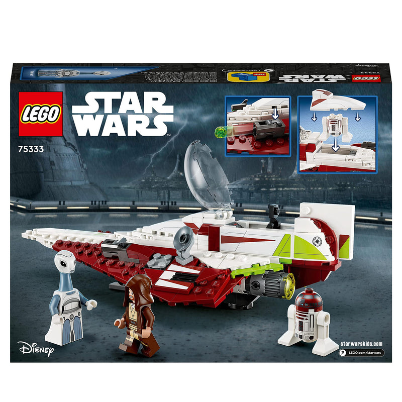 LEGO Star Wars Obi-Wan Kenobi’s Jedi Starfighter Set, Buildable Toy for 7 Plus Year Old Boys and Girls, with Taun We Minifigure, Droid Figure and Lightsaber, Attack of the Clones Gift Idea 75333