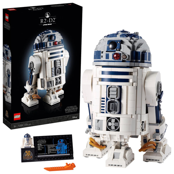 LEGO Star Wars R2-D2 Droid Building Set for Adults, Collectible Display Model with Luke Skywalker’s Lightsaber, Father's Day Treat, Gift for Men, Women, Dad or Mum 75308