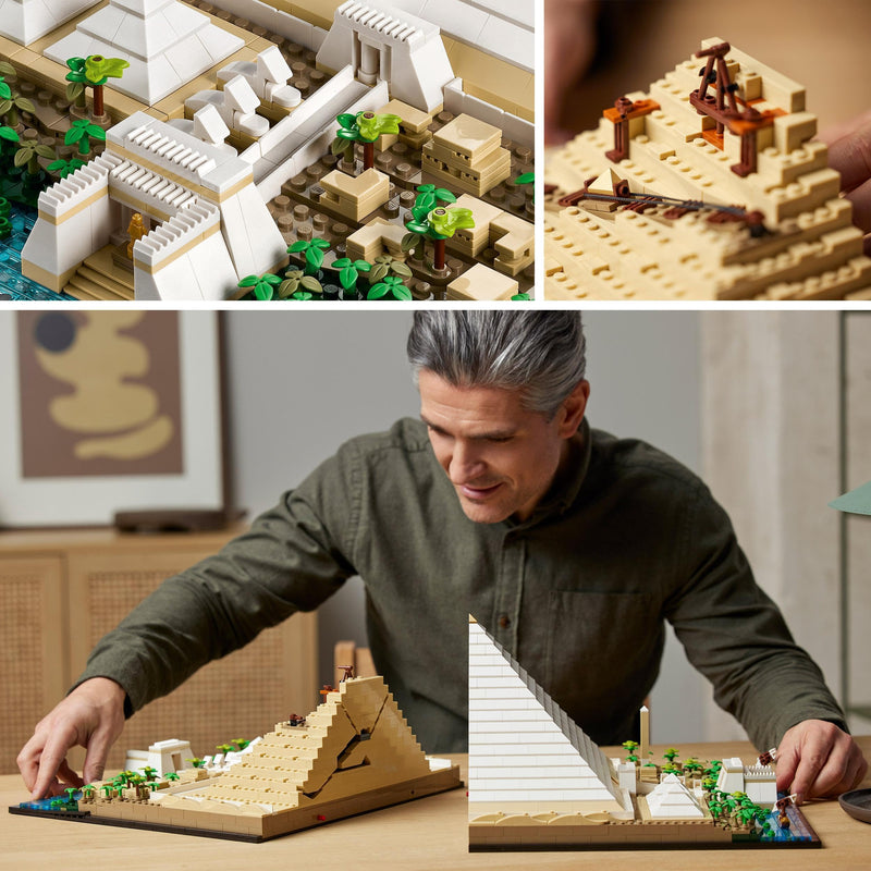 LEGO Architecture Great Pyramid of Giza Set, Home Decor Model Building Kit, Gift Idea for Adults, Men, Women, Mum, Dad, Creative Activity, Famous Landmarks Collection 21058