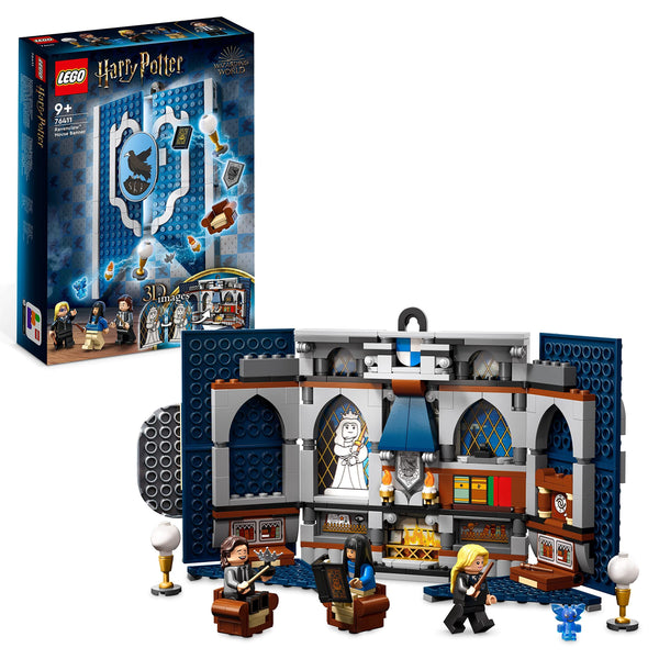 LEGO 76411 Harry Potter Ravenclaw House Banner, Hogwarts Castle Common Room Toy or Wall Display with Luna Lovegood Minifigure, Collectible Travel Toys