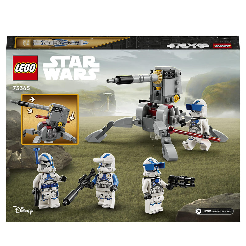 LEGO Star Wars 501st Clone Troopers Battle Pack Set, Buildable Toy with AV-7 Anti Vehicle Cannon and Spring Loaded Shooter plus 4 Characters 75345