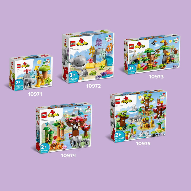 LEGO DUPLO Wild Animals of Europe 10979, Preschool Learning Toys for Toddlers 2 Plus Years Old with Deer, Bear, Fox Forest Animal Figures