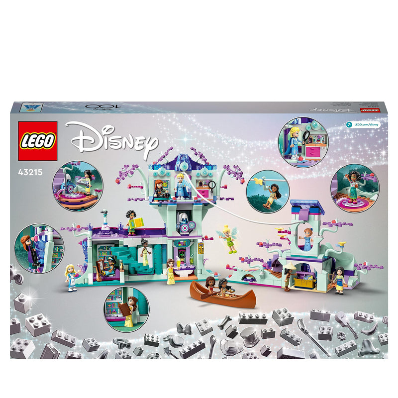 LEGO | Disney The Enchanted Treehouse with 13 Mini-Doll Figures including Princess Jasmine, Elsa, Anna & Moana, 2-Level Buildable Toy, Gift for Kids, Girls, Boys Aged 7 Plus, Disney 100 Set 43215