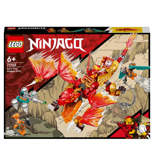 LEGO 71762 NINJAGO Kai’s Fire Dragon EVO Toy for Kids with Cobra & Boa Snake Warrior Figures and Kai Minifigure, Collectible Mission Banner Series