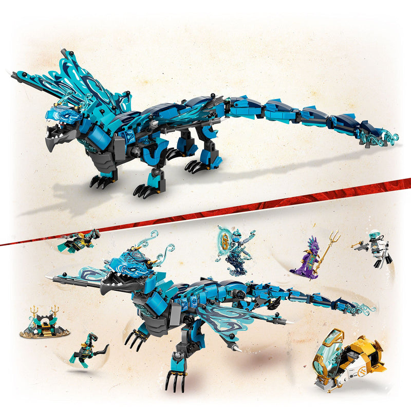 LEGO 71754 NINJAGO Water Dragon Toy, Building Set with 5 Minifigures inc. Nya and Scuba Zane, plus Weapons, Ninja Gifts for 9 Plus Years Old Kids, Boys & Girls