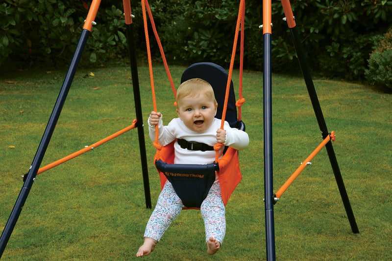 Hedstrom Folding Baby Swing Set - Baby Swing Outdoor Play Equipment for Children - Adjustable Kids Swing Seat Playground Equipment - Toddler Garden Toys - Baby Swing Chair with High Back, 6-36M