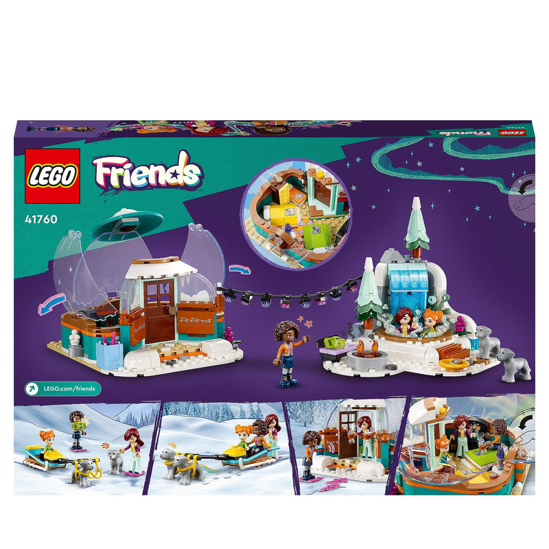 LEGO Friends Igloo Holiday Adventure Playset with Glamping Tent, 2 Sled Dogs, Mini-Dolls and Accessories, Winter Imaginative Play Toys for Girls, Boys, Kids Aged 8 and Up 41760