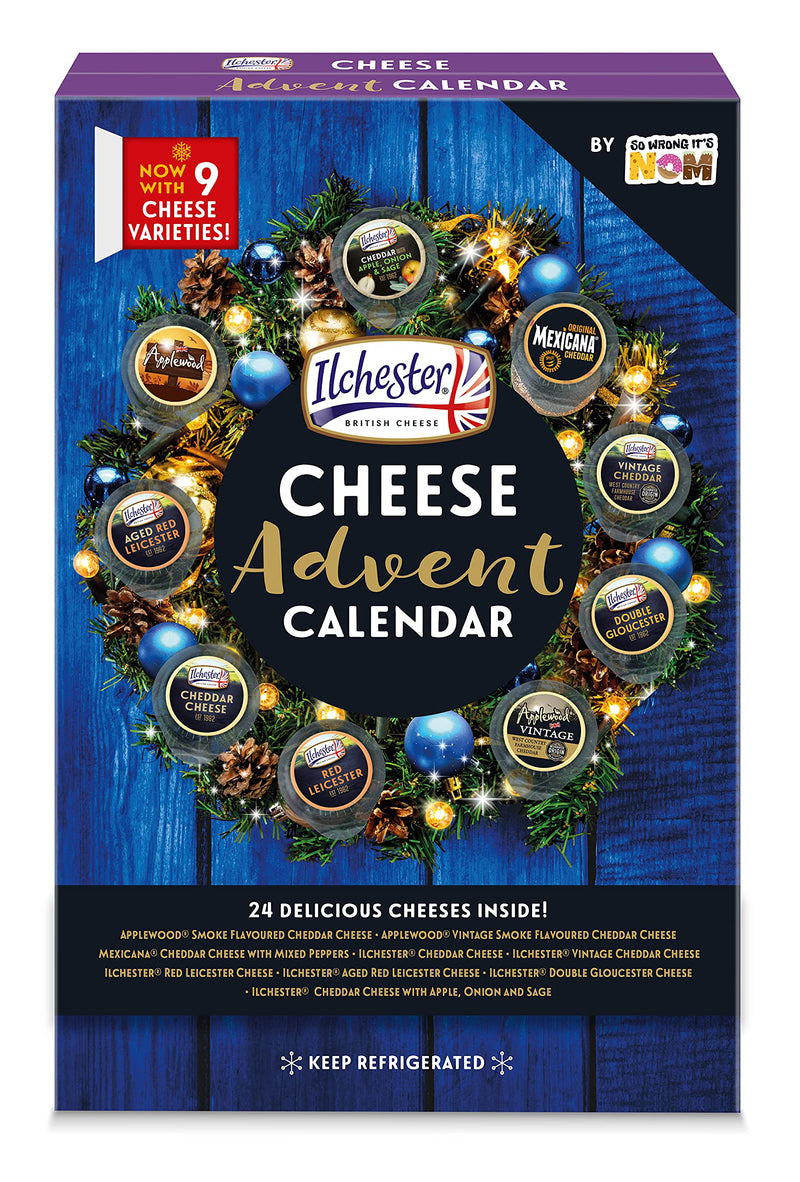 Norseland Ilchester Cheese Advent Calendar - 24 Individually Wrapped Cheese - The World's First & Only Cheese Advent - Gift Guide