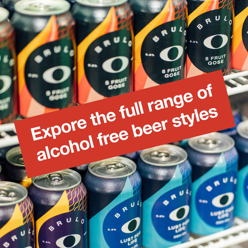 Brulo Non-Alcoholic Beer - Luxury Gift Sets Alcohol-Free, Low-Calorie, & Vegan. (5 Fruit Gose Gift Set)