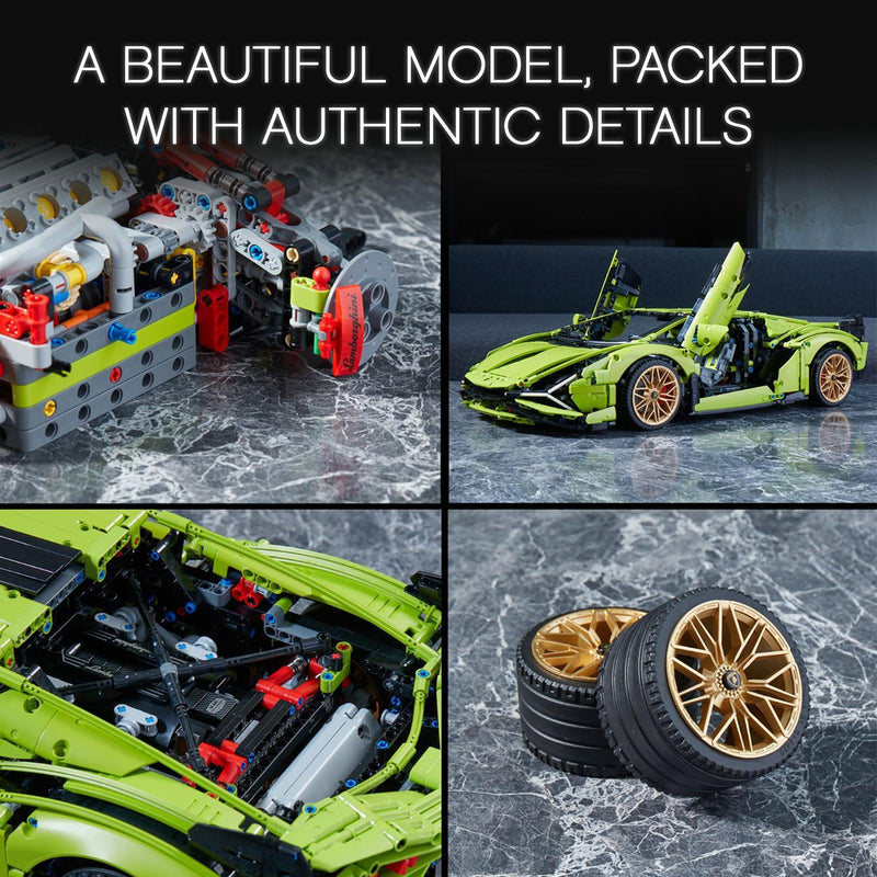 LEGO Technic Lamborghini Sián FKP 37 Race Car Model Building Kit for Adults, Idea for Men and Women, Advanced Collectible Set 42115