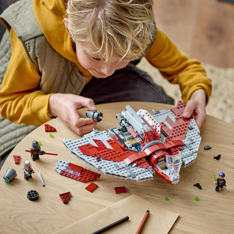 LEGO Star Wars Ahsoka Tano's T-6 Jedi Shuttle Set, Buildable Toy Starship for 9 Plus Year Old Boys & Girls, with 4 Minifigures incl. Sabine Wren and Marrok with Lightsabers, Ahsoka Series Gift 75362