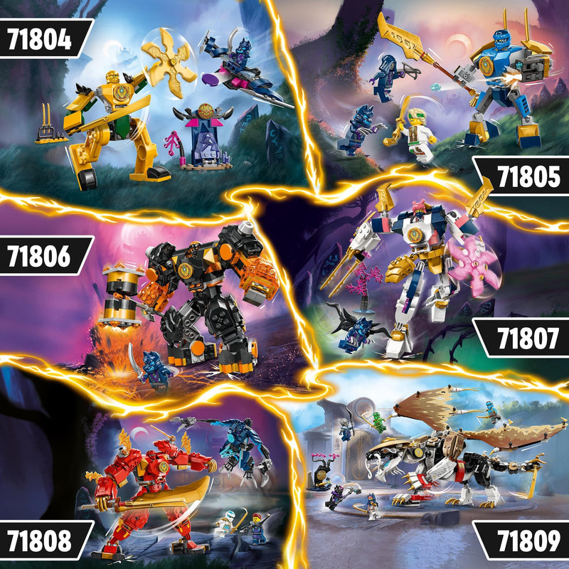 LEGO NINJAGO Arin’s Battle Mech, Action Figure Ninja Toy for 4 Plus Year Old Boys, Girls & Kids, Dragons Rising Set with Arin Minifigure and Mini Katana Sword Accessory, Action Toys, Gift Idea 71804