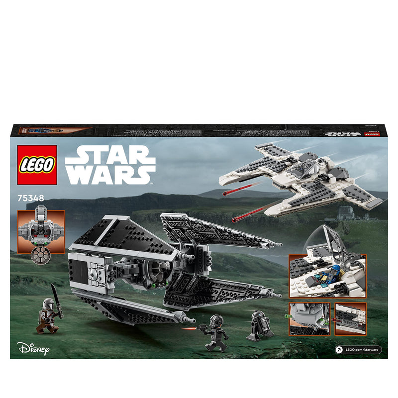 LEGO Star Wars Mandalorian Fang Fighter vs. TIE Interceptor Building Toy Set for 9 Plus Year Old Boys and Girls, with 3 Minifigures, Droid Figure and Darksaber, Collectible Kids' Gift Idea 75348