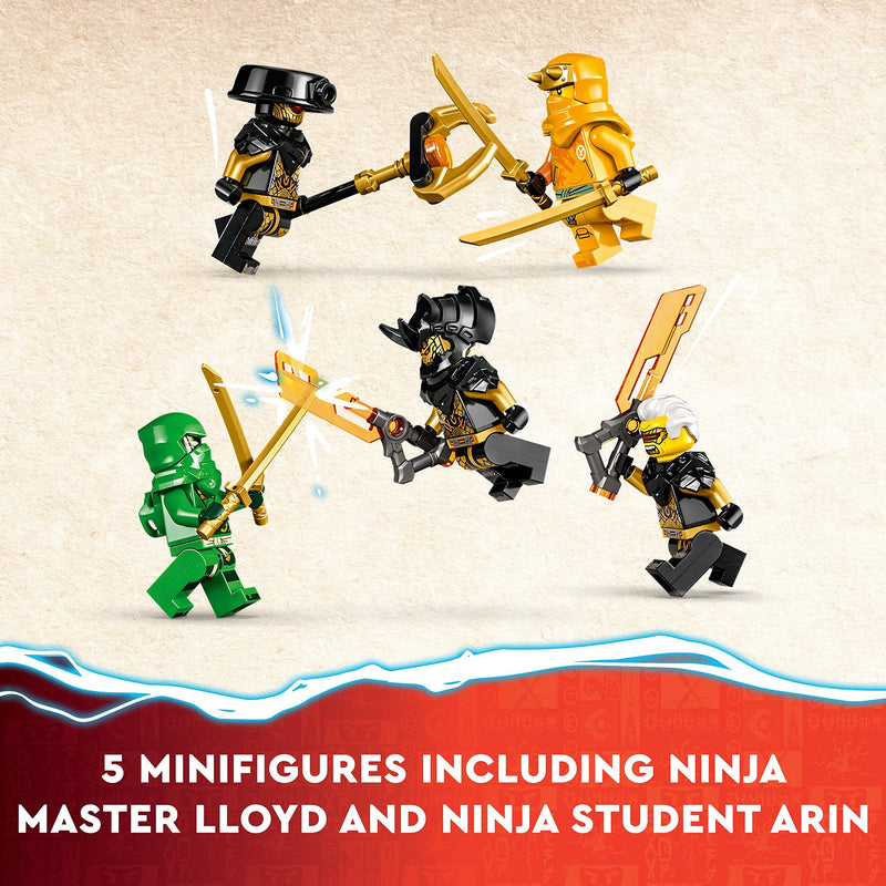 LEGO NINJAGO Lloyd and Arin's Ninja Team Mechs Set with 2 Combinable Action Figures and 5 Minifigures, Ninja Battle Playset for Kids, Boys & Girls 71794