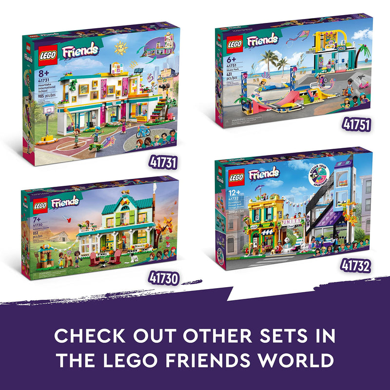 LEGO 41751 Friends Skate Park, Skateboard Toys for Kids, Girls and Boys Aged 6 Plus, Mini-Doll Playset with Toy Scooter and Wheelchair, Birthday Gift Idea, 2023 Characters