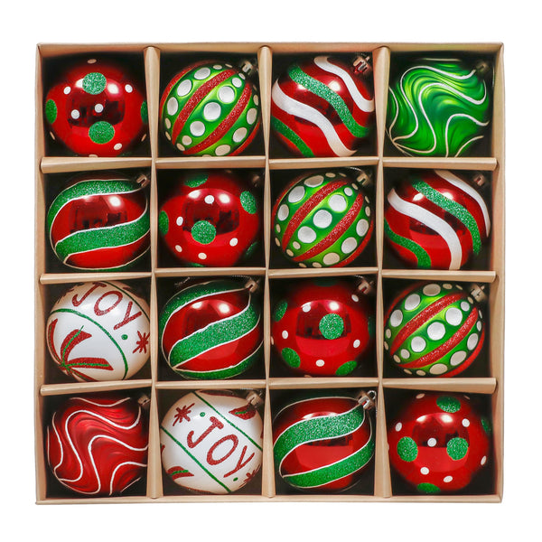 Valery Madelyn Christmas Baubles for Christmas Tree Decorations, 16pcs 8cm Red Green and White Shatterproof Giant Baubles for Christmas Tree Balls Ornaments for Xmas Decoration - Gift Guide